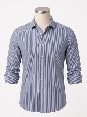 Daniel Cremieux Navy and White Striped Button Down Shirt